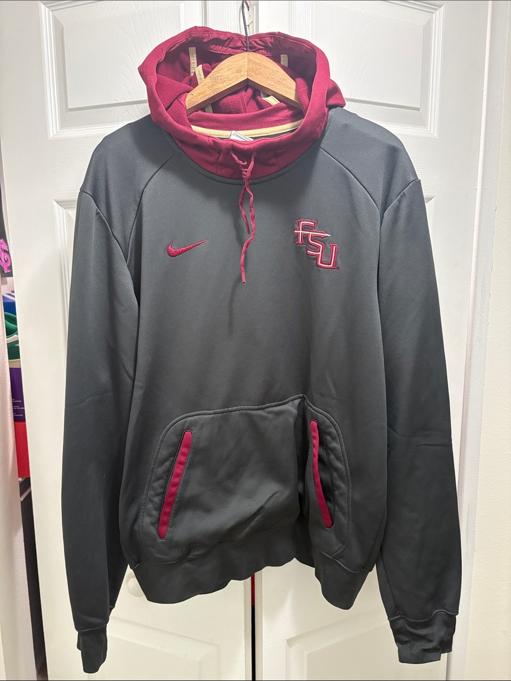 Nike Gray & Garnet Florida State university Therma fit Pullover Hoodie